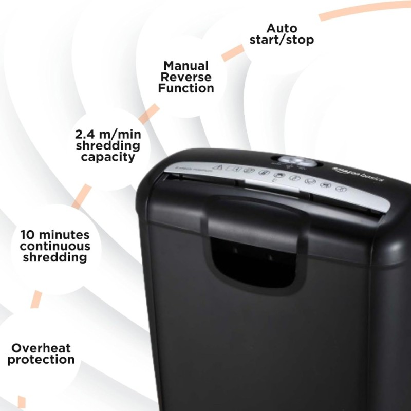 Generic Shredder ABPBS01B06 6 Sheet Capacity 7L Waste Basket Black