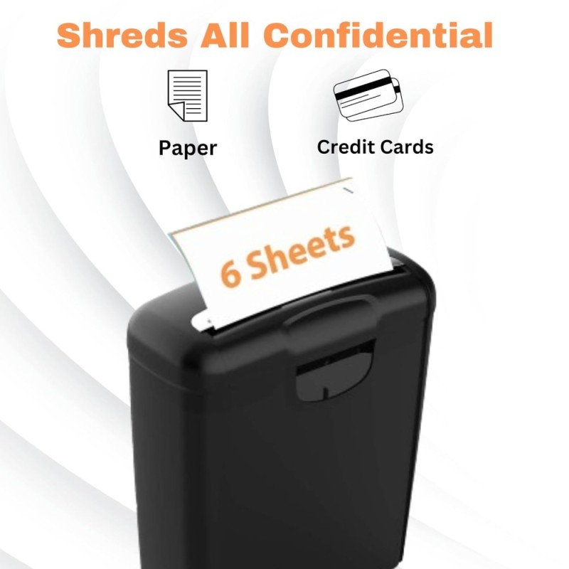 Generic Shredder ABPBS01B06 6 Sheet Capacity 7L Waste Basket Black