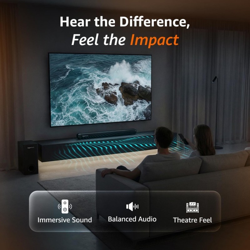 Generic Soundbar ABSBV01 90W 2.1 Channel Bluetooth 5.3 Black