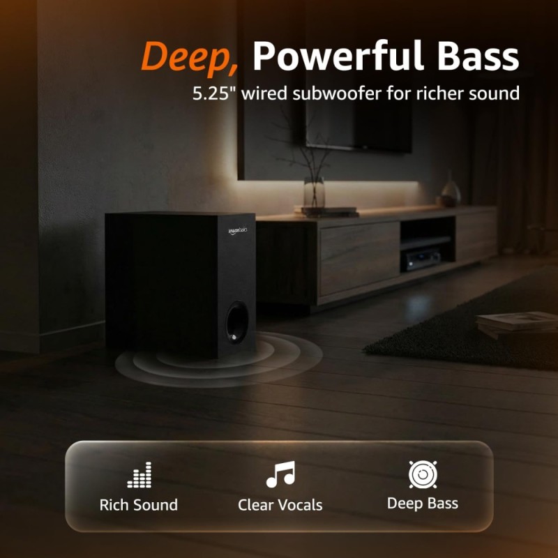 Generic Soundbar ABSBV01 90W 2.1 Channel Bluetooth 5.3 Black