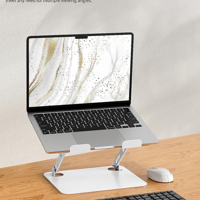 Generic Tabletop Laptop Stand SD_AB_LAPSTAND_FLEXIBLE_METAL Adjustable, Ventilated, White