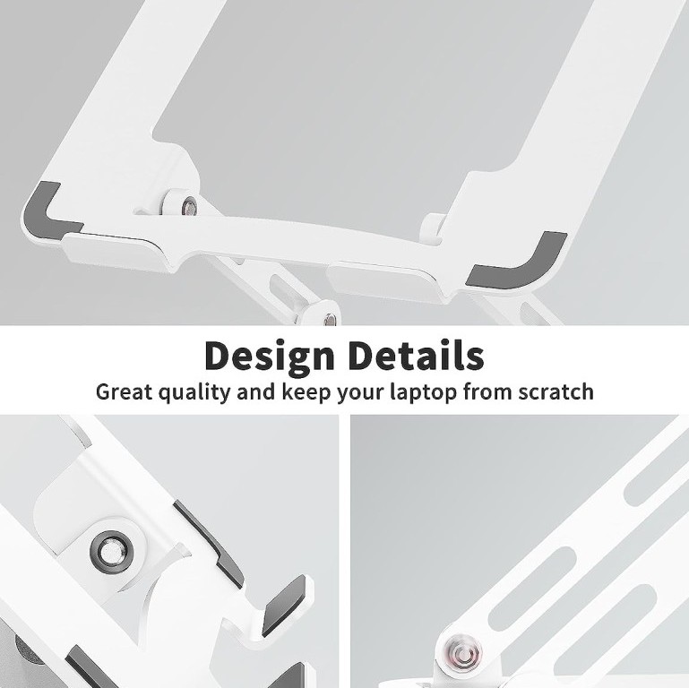Generic Tabletop Laptop Stand SD_AB_LAPSTAND_FLEXIBLE_METAL Adjustable, Ventilated, White