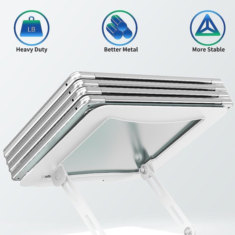 Generic Tabletop Laptop Stand SD_AB_LAPSTAND_FLEXIBLE_METAL Adjustable, Ventilated, White