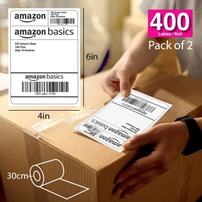 Generic Thermal Label Printer Paper COI2603 4" x 6" 70gsm Pack of 2