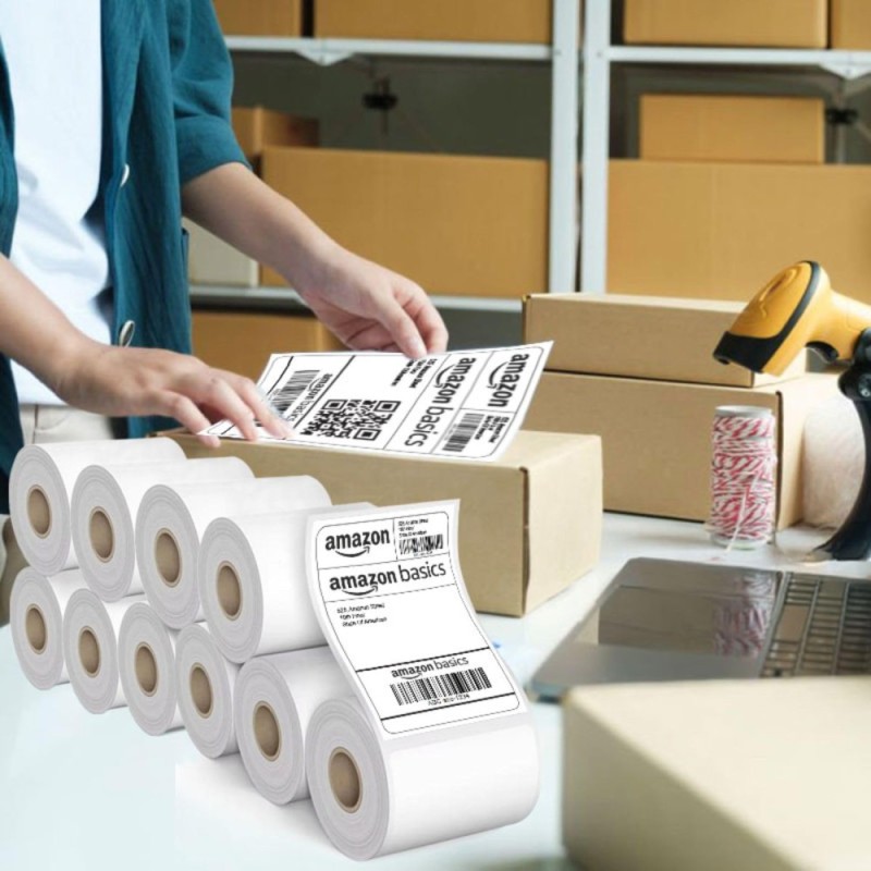 Generic Thermal Label Printer Paper COI2606 70gsm 400 Labels Pack of 10