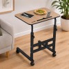 Generic Trolly Table Adjustable Sofa Side Table 26-34 Inch Brown