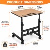 Generic Trolly Table Adjustable Sofa Side Table 26-34 Inch Brown