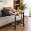 Generic Trolly Table Adjustable Sofa Side Table 26-34 Inch Brown