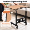 Generic Trolly Table Adjustable Sofa Side Table 26-34 Inch Brown