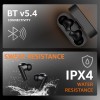 Generic True Wireless Earbuds ABPBC1 36 Hours Playtime, IPX4, Bluetooth 5.4 Black