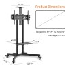 Generic TV Stand AB-MS-06 Adjustable Height Black with Wheels