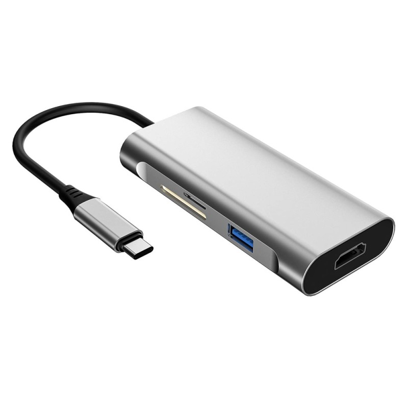 Generic USB-C Hub Dock 7-in-1 with 4K HDMI, Slate Grey