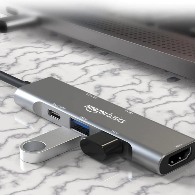 Generic USB-C Hub Dock 7-in-1 with 4K HDMI, Slate Grey