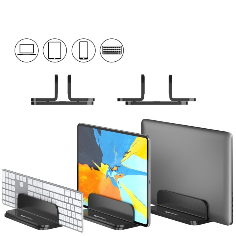 Generic Vertical Laptop Stand ABVTCLLAPSML Scratch-Resistant Black