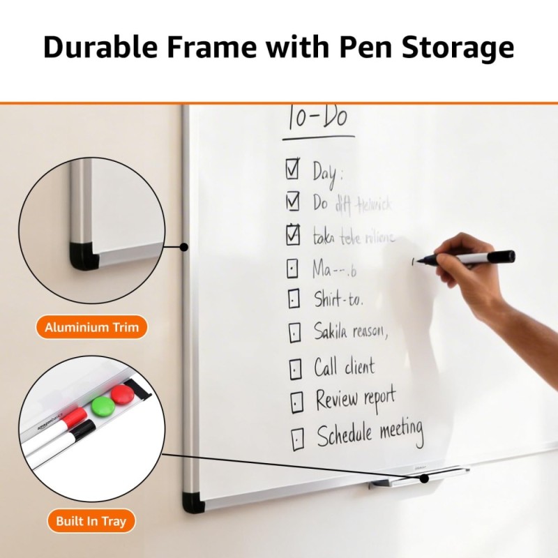 Generic Whiteboard Drywipe Magnetic 2.95 x 1.96 ft White