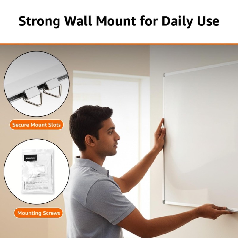 Generic Whiteboard Drywipe Magnetic 2.95 x 1.96 ft White