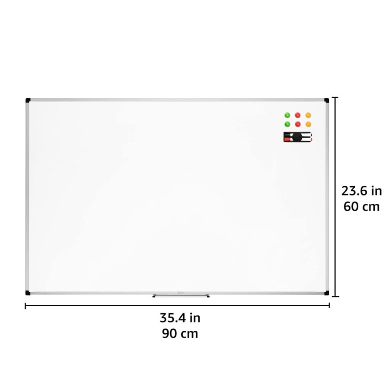Generic Whiteboard Drywipe Magnetic 2.95 x 1.96 ft White