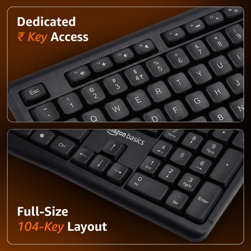 Generic Wireless Keyboard and Mouse Combo AB26KW1 2.4GHz Wireless Full-Size 104-Key Black