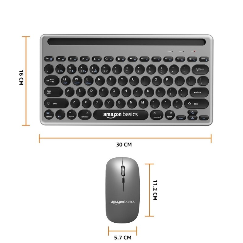 Generic Wireless Keyboard and Mouse Set AB-KM05-CT1 Rechargeable Grey
