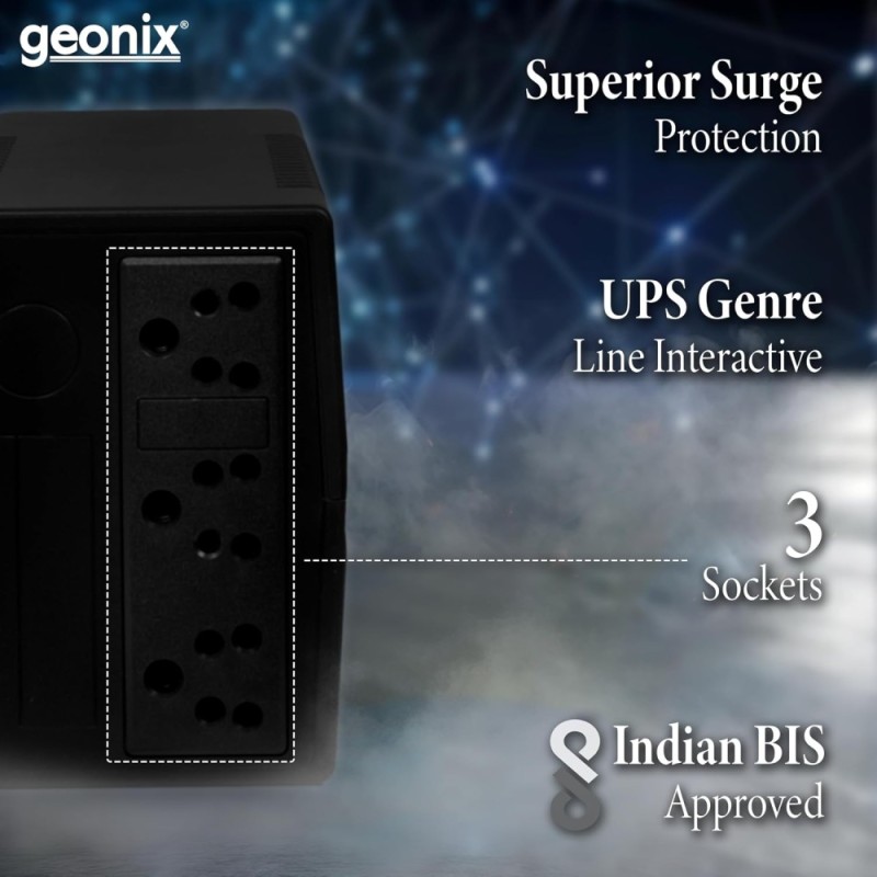 Geonix UPS GXUPS600VA 600VA/360W Voltage Regulator Black