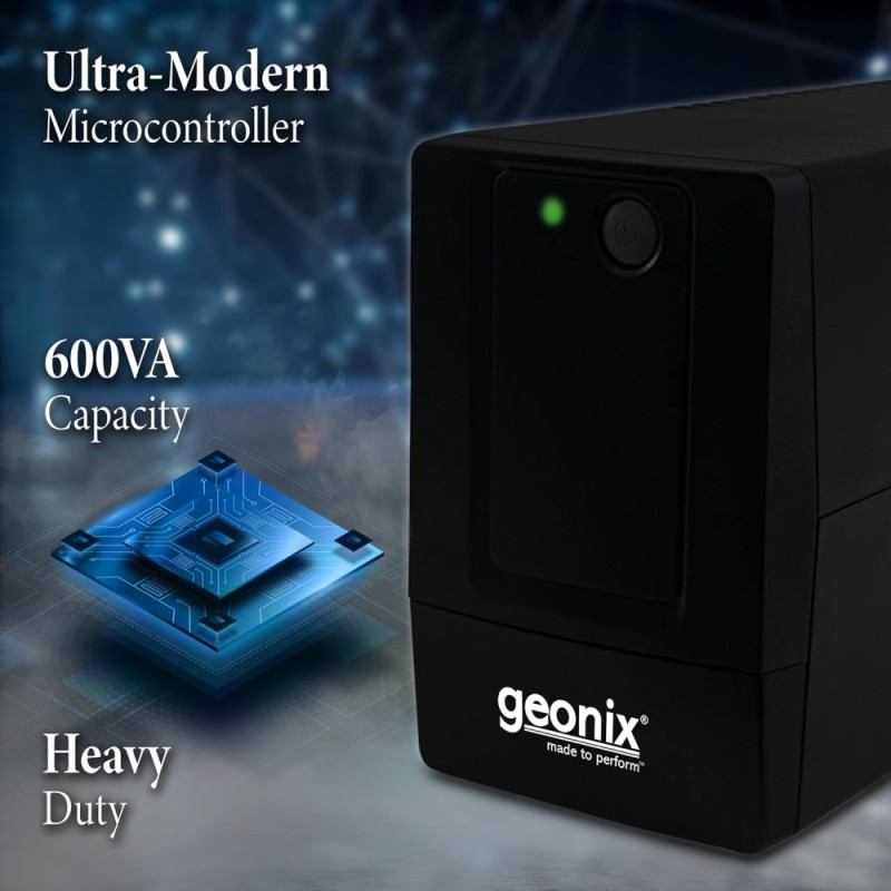 Geonix UPS GXUPS600VA 600VA/360W Voltage Regulator Black
