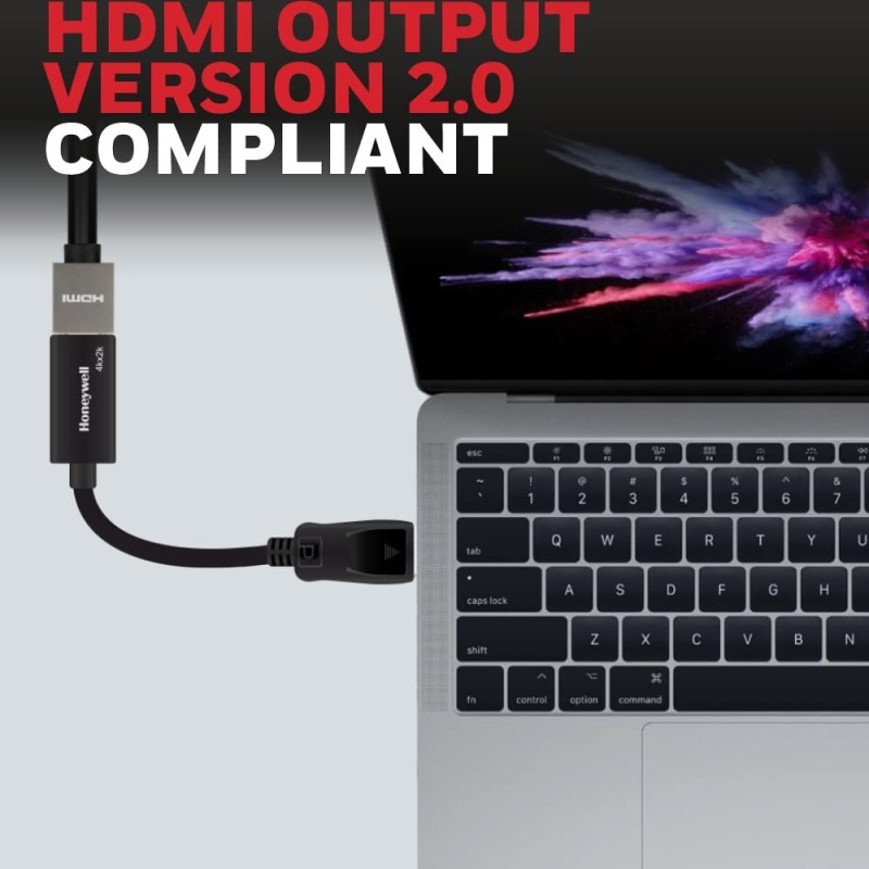 Honeywell Display Port to HDMI Adapter HC000004/ADP/BLK 4K 3D Resolution Male-Female Adapter Black