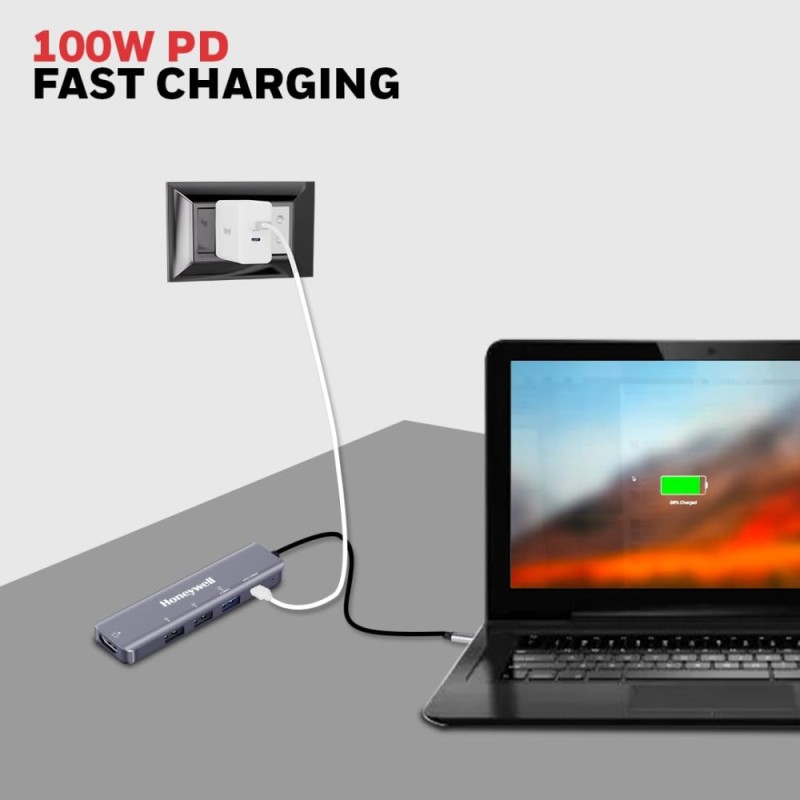 Honeywell Docking Station HC000023 5-in-1 with 4K HDMI Grey