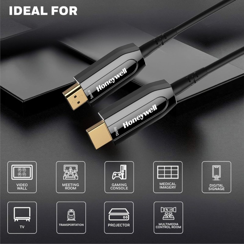 Honeywell HDMI Cable AOC 2.1 Complaint 10M 48GBPS 8K@60Hz Black