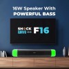 HOPPUP Soundbar F16 16 W BTv5.3 with RGB LED Lights Black