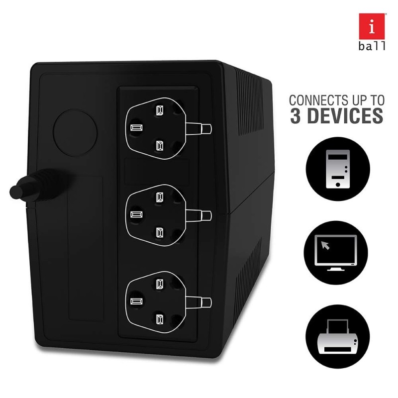 iBall UPS Nirantar UPS - 622 600VA/360W Intelligent UPS Black