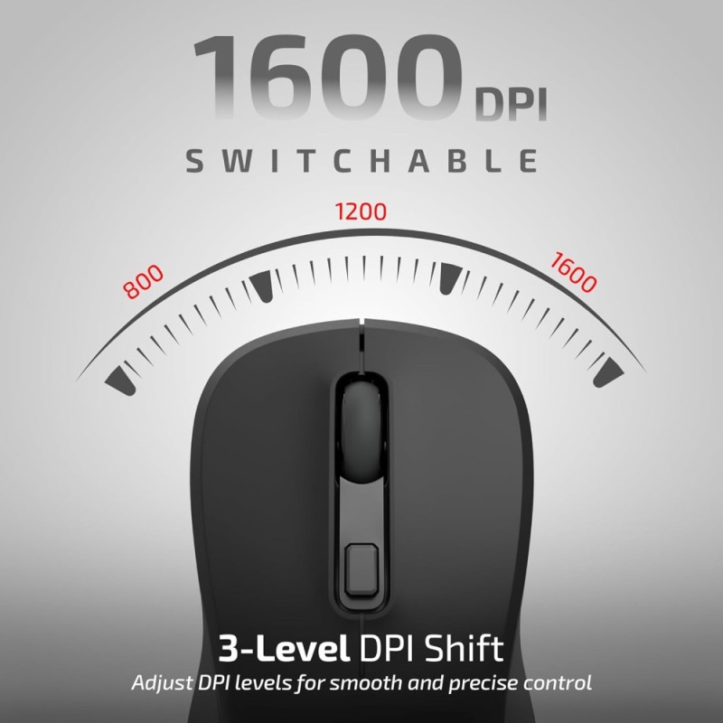 iBall Wireless Mouse GLIDR S290 Dual Mode 2.4GHz + BT Black