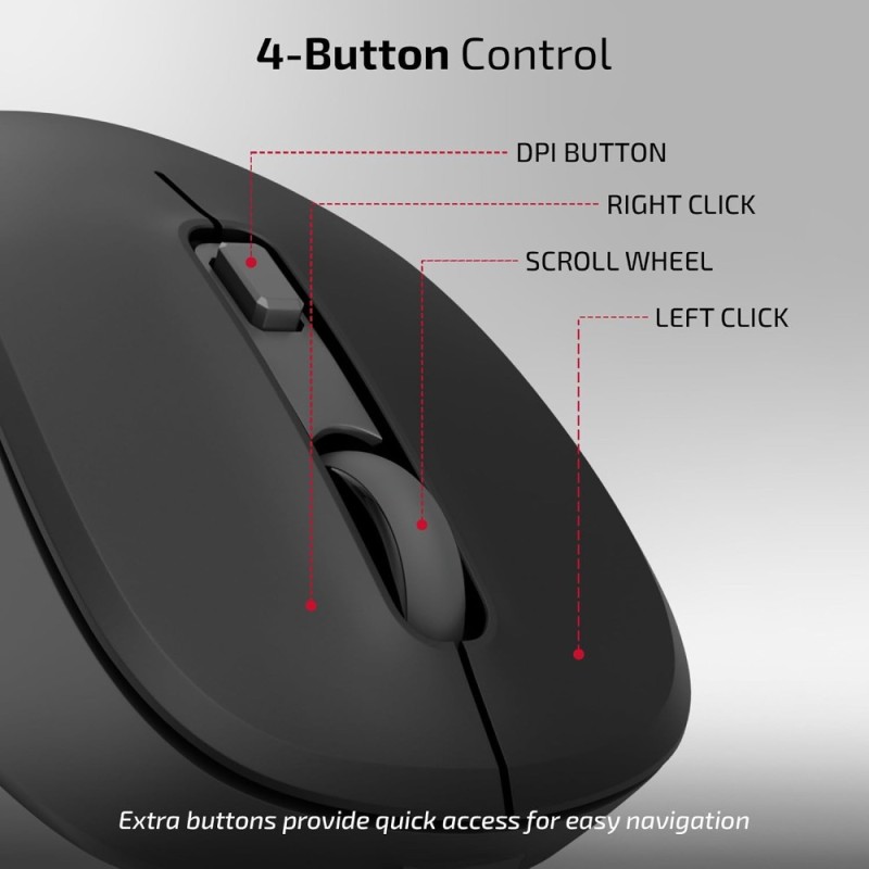 iBall Wireless Mouse GLIDR S290 Dual Mode 2.4GHz + BT Black