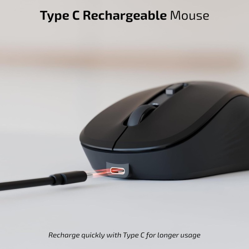iBall Wireless Mouse GLIDR S290 Dual Mode 2.4GHz + BT Black