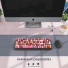 iGear KeyBee Wireless Keyboard with Mouse 2.4GHz Customizable Pink and Grey