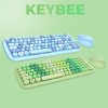 iGear Wireless Keyboard and Mouse Combo iG-1114 Ergonomic Round Key Green