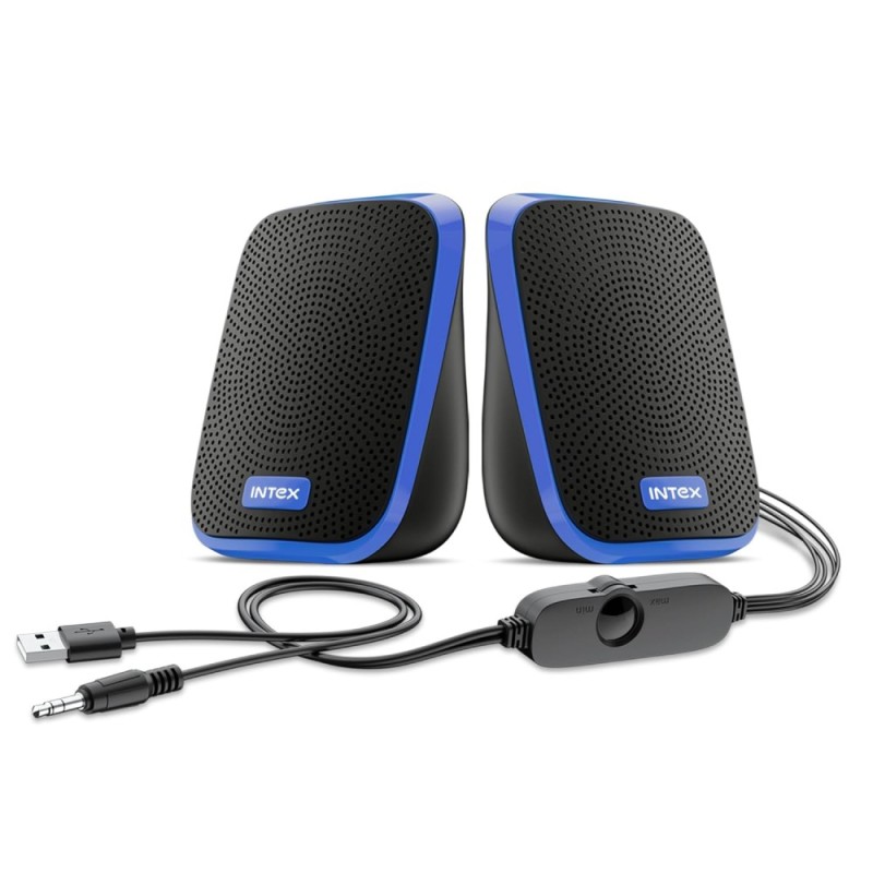 Intex IT-120 2.0 Channel Desktop Speaker 10W Output Blue