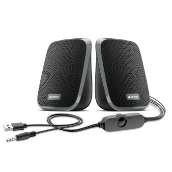 Intex IT-120 2.0 Channel Desktop Speaker 10W RMS USB Powered Grey