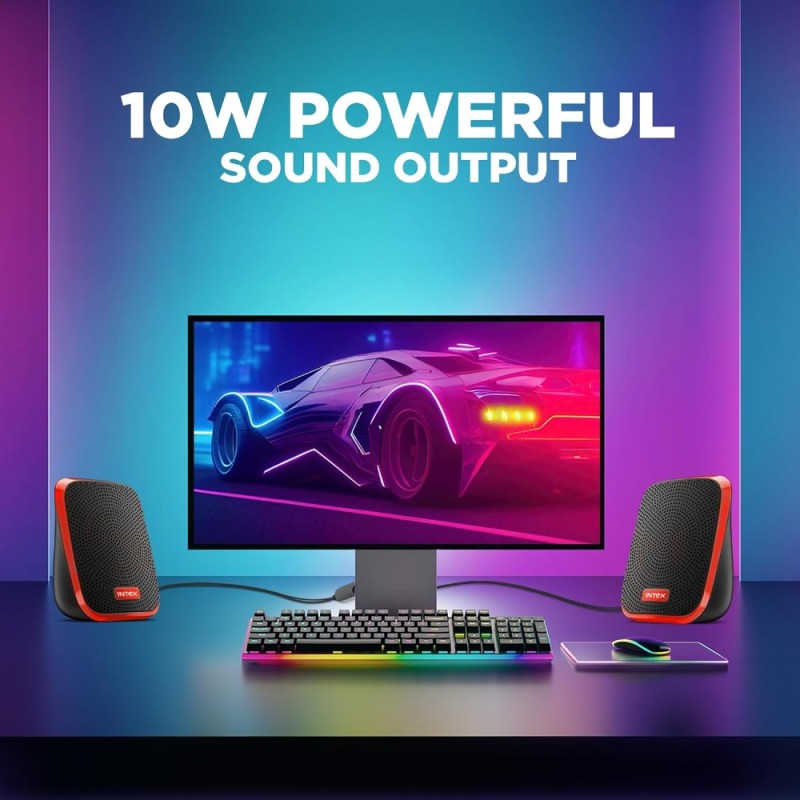 Intex IT-120 2.0 USB Computer Multimedia Speaker 10W RMS Orange