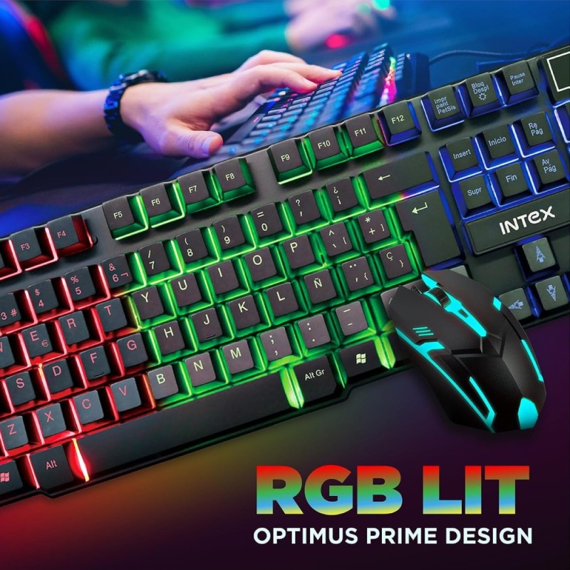 Intex Wired Gaming Keyboard and Mouse Combo IT-KB334 RGB Backlit Black