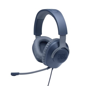 JBL Wired Over Ear Gaming Headphones JBLQUANTUM100BLU 40mm Drivers Detachable Mic Blue
