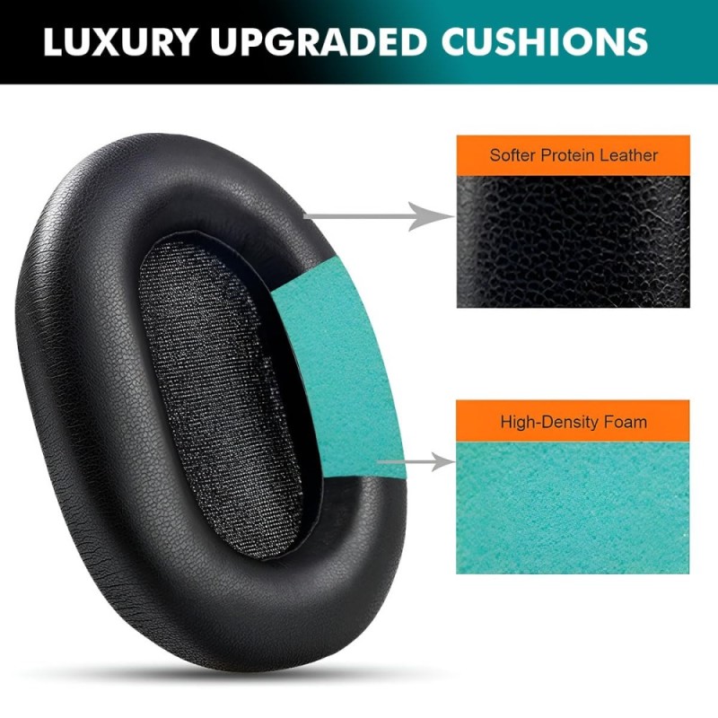 KACA Replacement Earpads for Sony WH-1000XM5 - Black, Thick Memory Foam