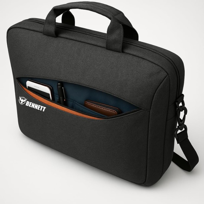 KBBRD Laptop Bag BEN-BC-BLACK 15.6 Inch Water Repellent Black