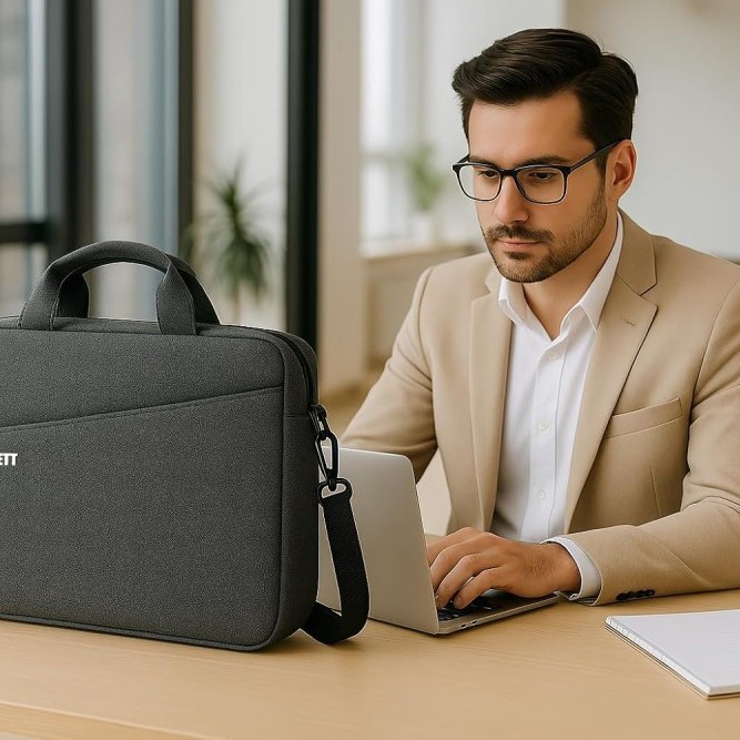 KBBRD Laptop Briefcase Mystic 15.6 Inch Water Repellent Grey