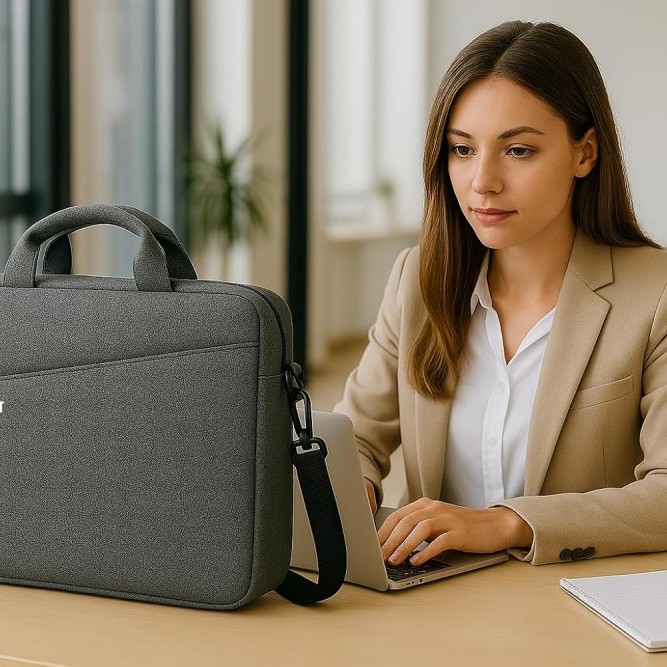 KBBRD Laptop Briefcase Mystic 15.6 Inch Water Repellent Grey