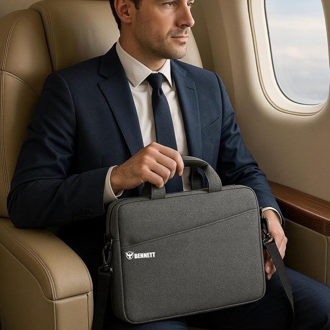 KBBRD Laptop Briefcase Mystic 15.6 Inch Water Repellent Grey
