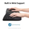 Kensington Ergonomic Wireless Bluetooth Keyboard K75401US Built-in Wrist Rest, Spill-Proof Keys, Quiet Typing Black