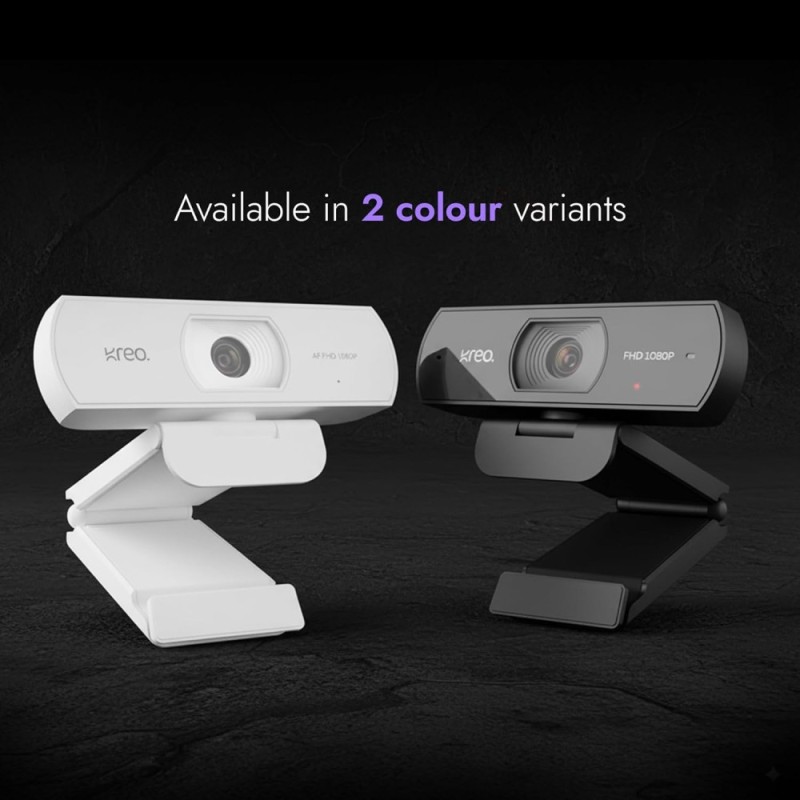 Kreo Webcam WC1678Y Full HD 1080P 60 FPS Auto-Focus Black