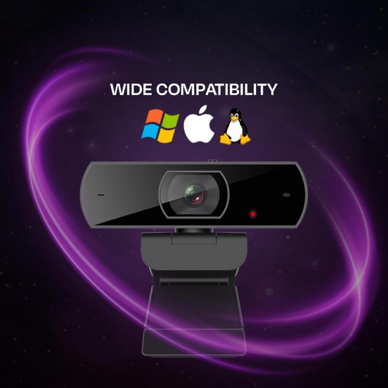 Kreo Webcam WC1678Y Full HD 1080P 60 FPS Auto-Focus Black