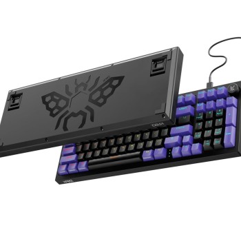Kreo Wired Mechanical Gaming Keyboard KM1R98YBR2 96-Key RGB Black Purple