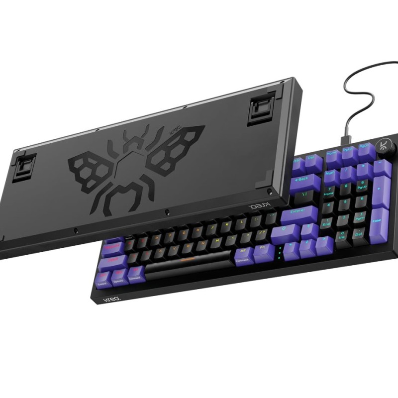 Kreo Wired Mechanical Gaming Keyboard KM1R98YBR2 96-Key RGB Black Purple